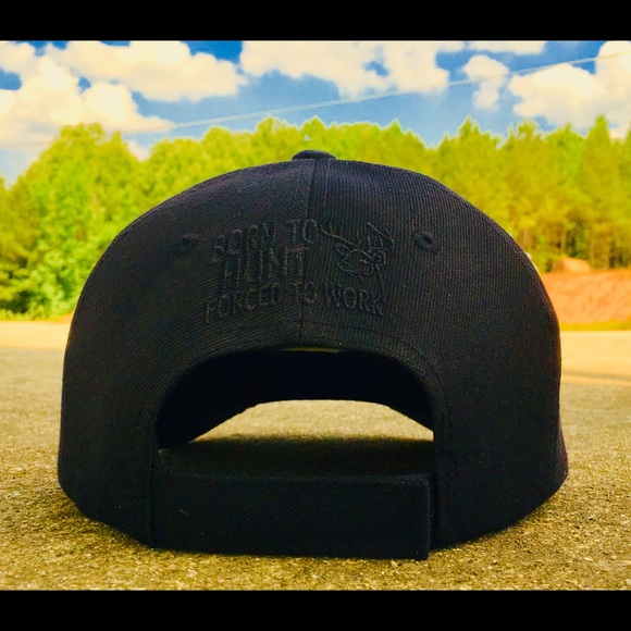 Embroidered Born To Hunt Forced To Work cap. - Picture 2 of 4